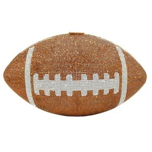 Rhinestone Sparkly Football Clutch